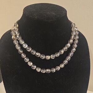 White House Black Market Clear Beaded Necklace